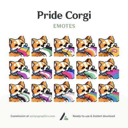 Pride corgi Emotes