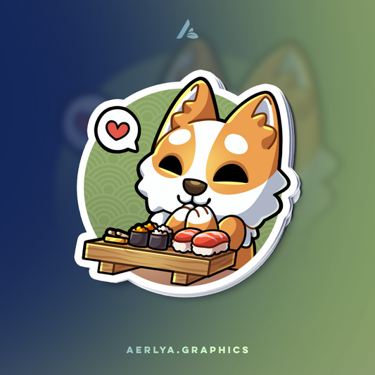 Poof eating sushi - 2024 sticker